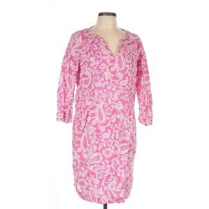 Boden Paisley Pink 100% Linen Dress Size 10